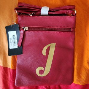 Red shoulder 2 piece bag set BNWT with Gold J monogram